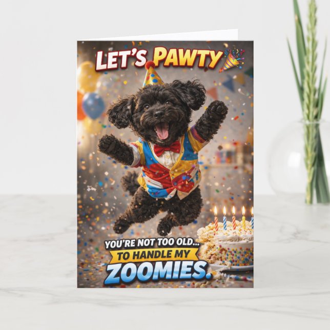 Carte Cute Dog Birthday Card Funny Zoomies Cockapoo (Devant)