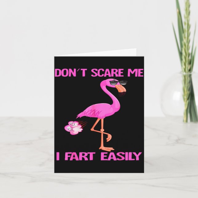 Carte Cute Don't E Me I Fart Easy Fart Joke Flamingo Wom (Devant)