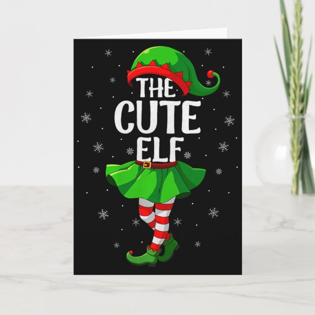 Carte Cute Elf Christmas Girls Women Elf Squad Xmas Fami (Devant)