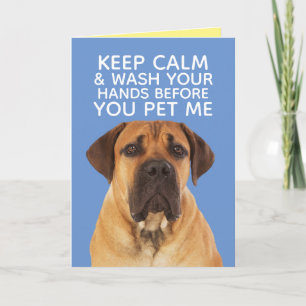 Carte Cute English Mastiff Staying Calm Wash Hands