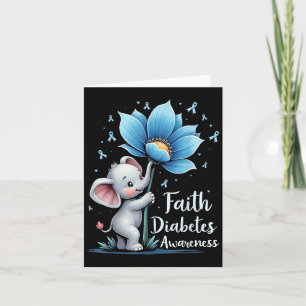 Carte Cute Faith Éléphant Sensibilisation au Diabète Rét