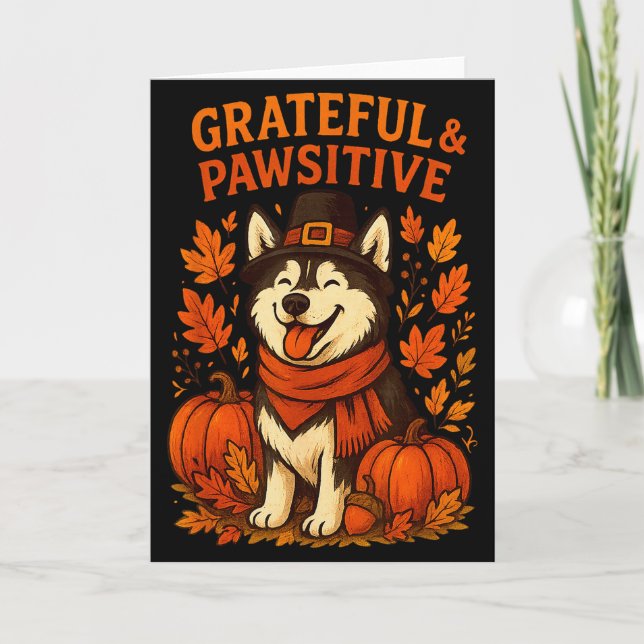 Carte Cute Fall Pumpkin Autumn Dog Lover Tee  (Devant)