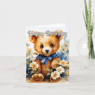 Carte Cute farci animal Joyeux anniversaire