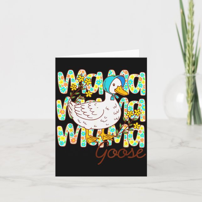 Carte Cute Floral Mama Goose Coquette Mother's Day Silly (Devant)