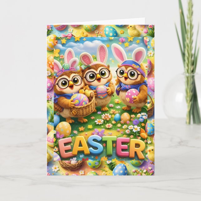 Carte Cute food that Easter bunny card fun trio spring g (Devant)