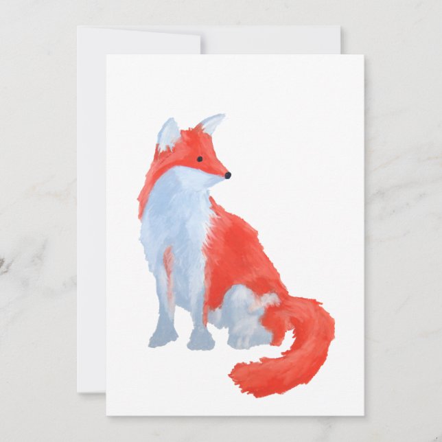Carte Cute Fox Flat (Devant)