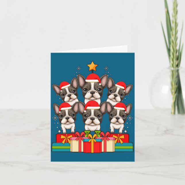 Carte Cute French Bulldog Le Frenchie Christmas Tree Xma (Devant)