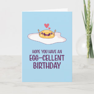 Carte Cute Fried Egg Pun Oeuf Violet Amusant Anniversair