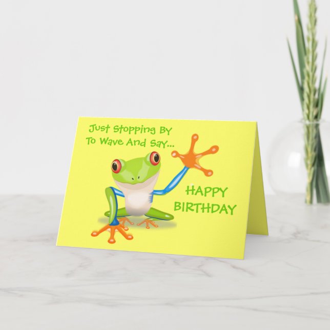 Carte Cute Frog Drôle Animal Enfants Joyeux Anniversaire (Devant)
