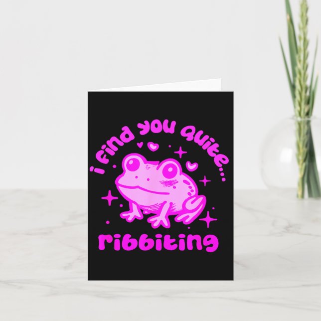 Carte Cute Frog Pun Ribbiting Frog Lovers Quote Design  (Devant)