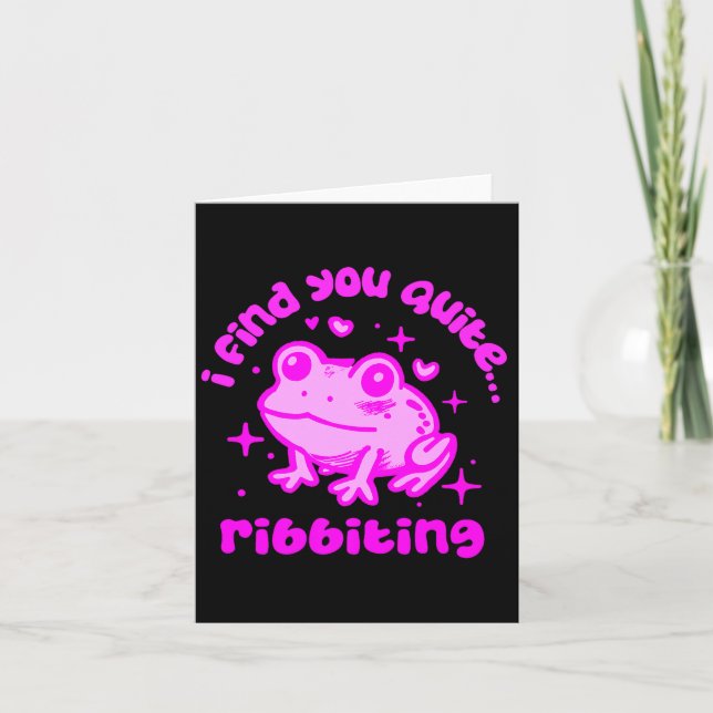 Carte Cute Frog Pun Ribbiting Frog Lovers Quote Design P (Devant)