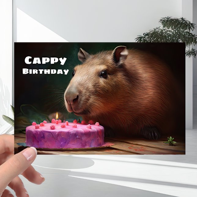 Carte Cute Fun Capybara - "Cappy" Joyeux anniversaire (Créateur téléchargé)
