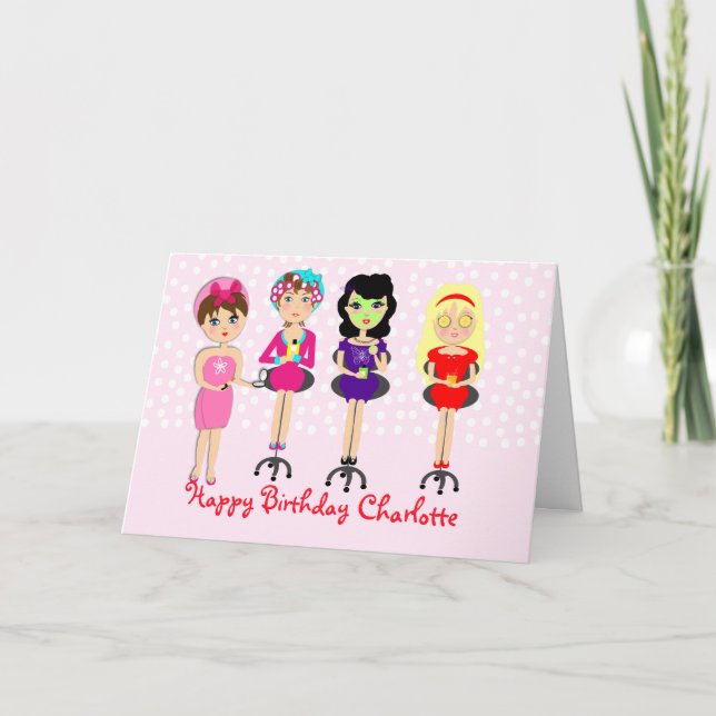Carte Cute Fun Girly Pamper Spa Party Thème pour les fil (Devant)