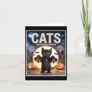 Carte Cute Funky Chat Noir En Costume De Chat Halloween