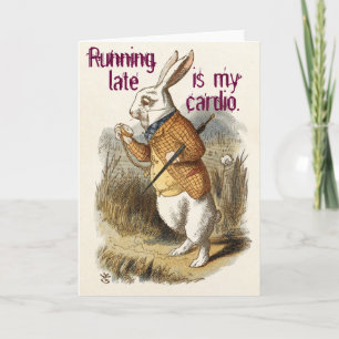 Carte Cute Funny CUSTOMIZABLE Blank White Rabbit