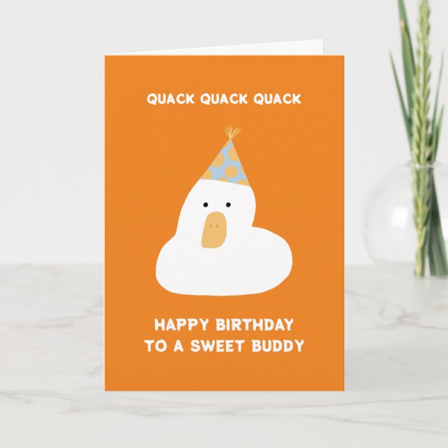 Carte Cute Funny Duck Quack Anniversaire meilleur ami Ca (Devant)