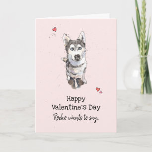 Carte Cute & Funny Husky Valentine's day Greeting Card