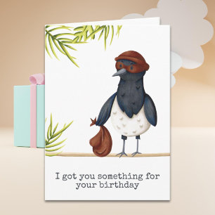 Carte Cute Funny Magpie Personnalisée Anniversaire