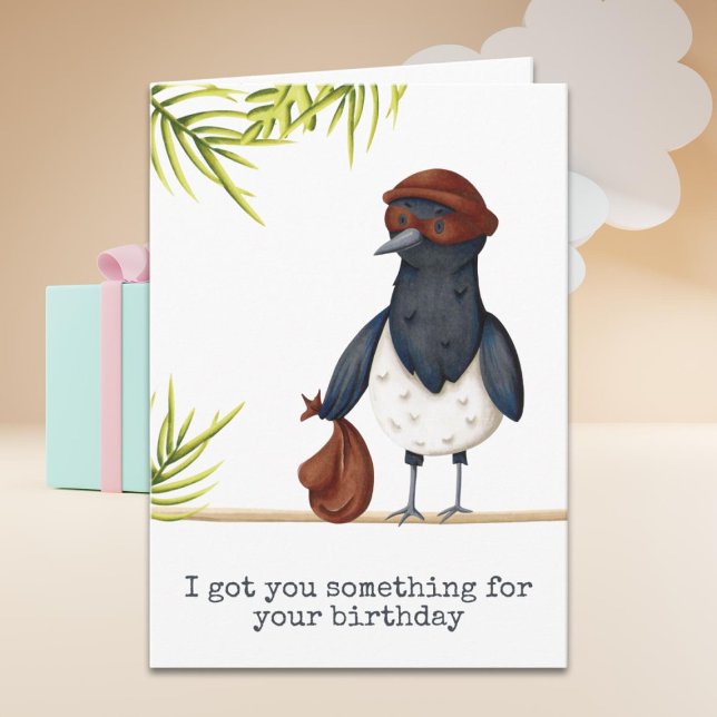 Carte Cute Funny Magpie Personnalisée Anniversaire (Créateur téléchargé)