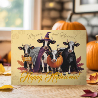 Carte Cute Funny Personnalisé Aquarelle Rétro Halloween