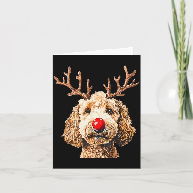 Carte Cute Funny Reindeer Santa Goldendoodle Christmas T (Devant)