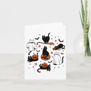Carte Cute Ghost Chat Funny Halloween Costumes de tenue 