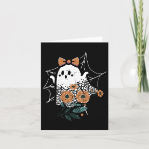 Carte Cute Ghost Dancing Retro Halloween Femmes Filles E