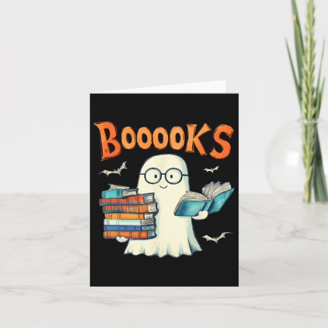 Carte Cute Ghost Livre de lecture Livres Halloween Ensei (Devant)