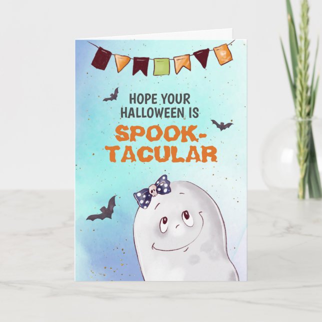 Carte Cute Ghost Spooktacular Halloween (Devant)