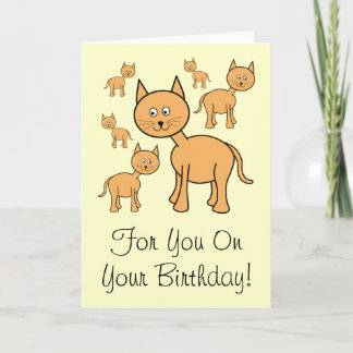 Carte Cute Ginger Cats. Caricature de chat orange.