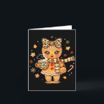 Carte Cute Gingerbread Leopard Christmas Xmas Girl Women<br><div class="desc">Cute Gingerbread Leopard Christmas Xmas Girl Women</div>