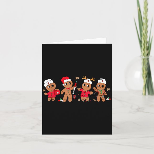 Carte Cute Gingerbread Nurse Christmas Design Medical Hu (Devant)
