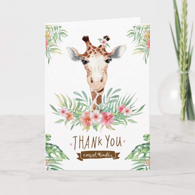 Carte Cute Giraffe Merci (Devant)