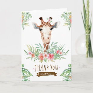 Carte Cute Giraffe Merci