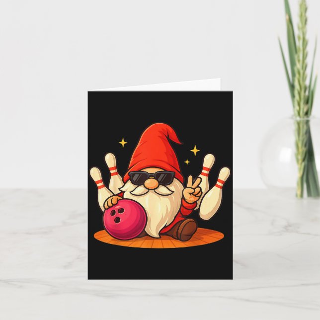 Carte Cute Gnome avec lunettes de soleil Gnome jouant au (Devant)