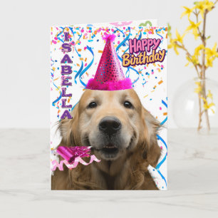 Carte Cute Golden Retriever Personnalisé Joyeux annivers