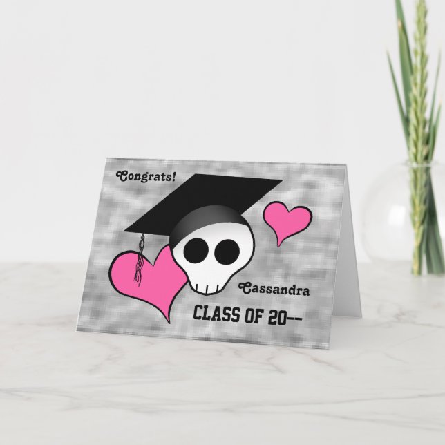 Carte Cute goth crâne félicitations diplôme (Devant)