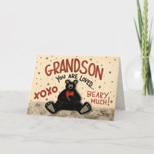 Carte Cute Grandson Valentine Ours Amusant Inspirivité