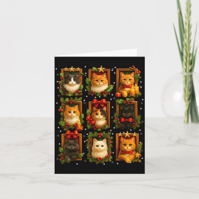 Carte Cute Graphic Cat Crew Christmas Xmas Women Girl Ki (Devant)