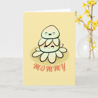 Carte cute green octopus mother Card