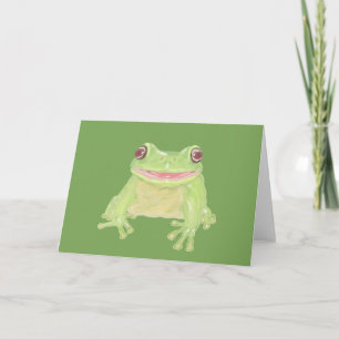 Carte Cute Green Tree Frog - transparent.