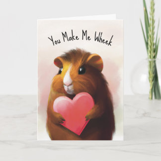 Carte Cute guinéenne personnalisée Cochon Saint Valentin