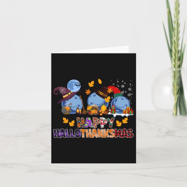 Carte Cute Hallothanksmas Bowl Halloween Thanksgiving (Devant)