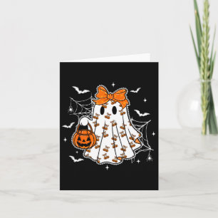 Carte Cute Halloween Citrouille fantôme Coquette fille É