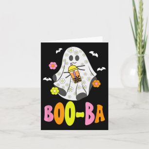 Carte Cute Halloween Ghost Boo Boba Addict Buble Milk T
