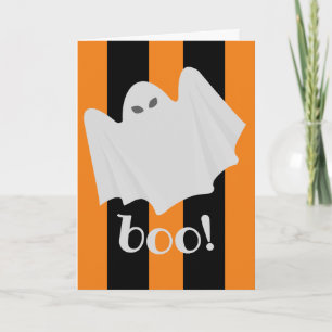 Carte Cute Halloween Ghost Orange Noir "Spook-tacular"