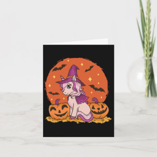 Carte Cute Halloween Unicorne Citrouille Halloween autom