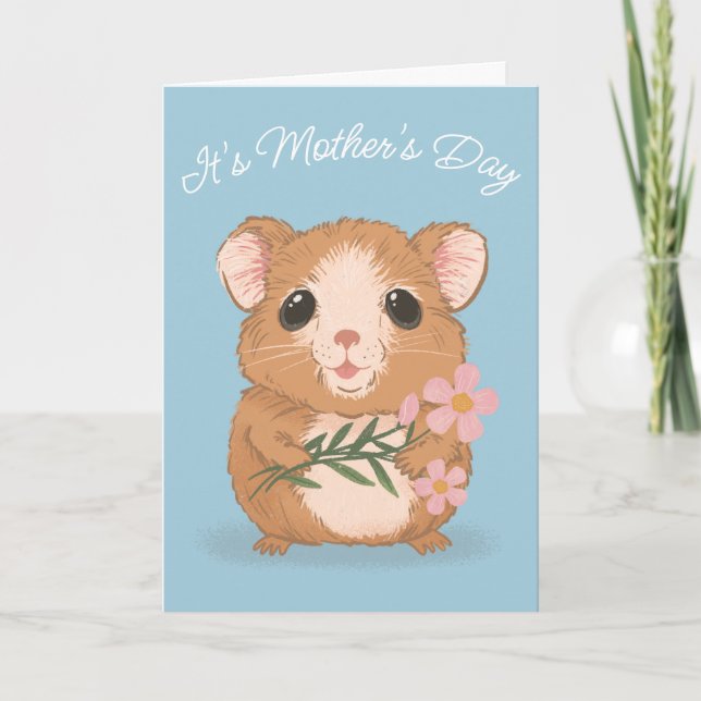 Carte Cute Hamster Dark Humor Mother's Day Card (Devant)