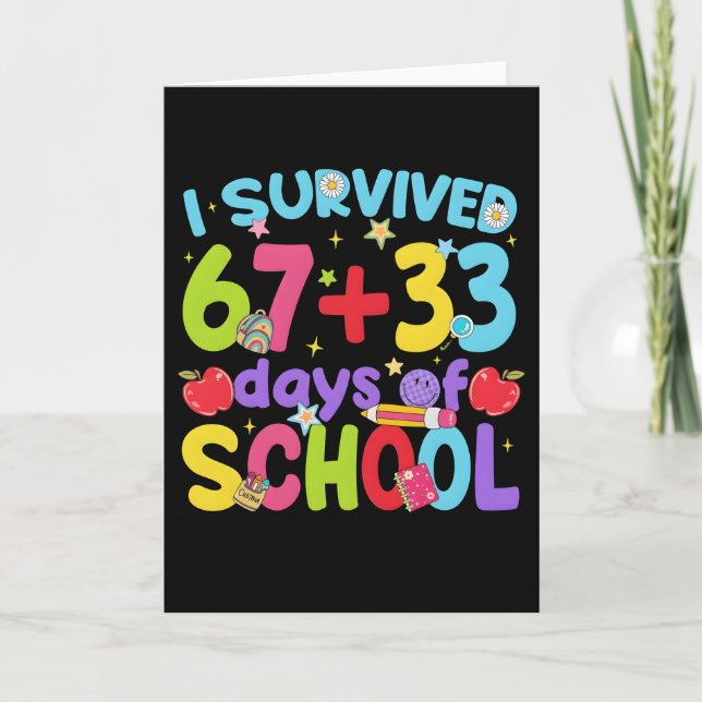 Carte Cute happy 100 days of school first day of school (Devant)