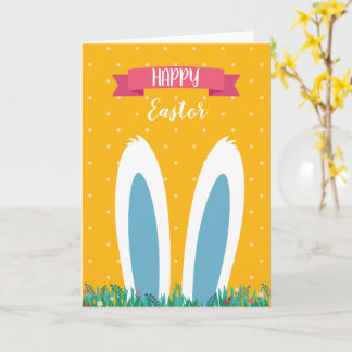 Carte Cute Happy Easter Greeting Card with Bunny 